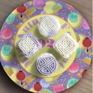 Mid Autumn Moon Festival - lavender Paper Borden Papieren Bordje