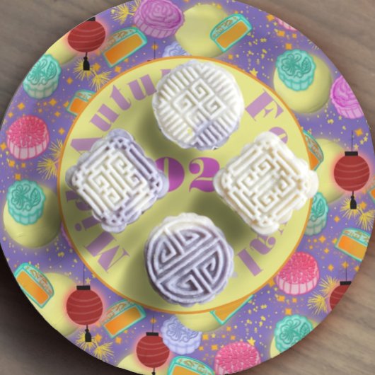 Mid Autumn Moon Festival - lavender Paper Borden Papieren Bordje