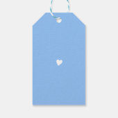 Mid Blue Baby Jongen Douche Kleine Hart Motief Cadeaulabel (Achterkant)