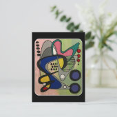 'Mid-Cent Mod Abst, Astro Picnic' schilderij op ee Briefkaart (Staand voorkant)
