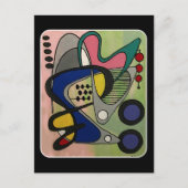 'Mid-Cent Mod Abst, Astro Picnic' schilderij op ee Briefkaart (Voorkant)