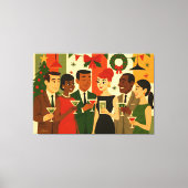 Mid Century 60s Christmas Office Cocktail Party Canvas Afdruk (Voorkant)