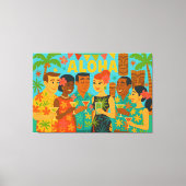 Mid Century 60s Luau Office Cocktail Party Canvas Afdruk (Voorkant)