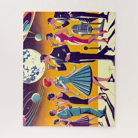 Mid Century 60s Space Age Cocktail Party Legpuzzel (Verticaal)