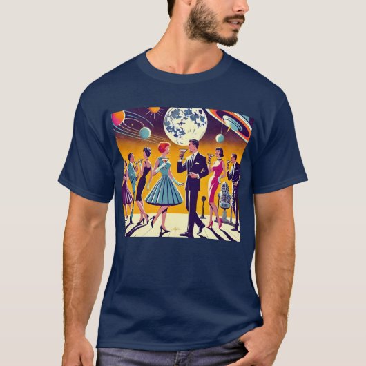 Mid Century 60s Space Age Cocktail Party T-shirt (Voorkant)
