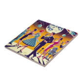 Mid Century 60s Space Age Cocktail Party Tegeltje (Zijkant)