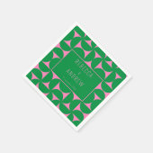 Mid Century Abstract Bos Groen & Roze Servet (Hoek)