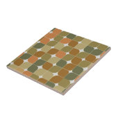Mid Century Abstract Bruin Sinaasappel Tan Pattern Tegeltje (Zijkant)