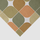 Mid Century Abstract Bruin Sinaasappel Tan Pattern Tissuepapier (Detail)