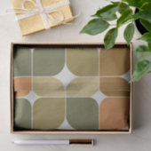 Mid Century Abstract Bruin Sinaasappel Tan Pattern Tissuepapier (Geschenk)