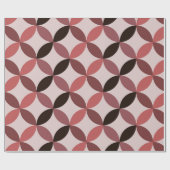 Mid Century Abstract Circles Bruin Koraal Zwart Cadeaupapier (Vlak)