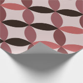 Mid Century Abstract Circles Bruin Koraal Zwart Cadeaupapier (Hoek)