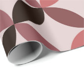 Mid Century Abstract Circles Bruin Koraal Zwart Cadeaupapier (Rol Hoek)