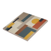 Mid Century Abstract Geometric Harmony Tegeltje (Zijkant)