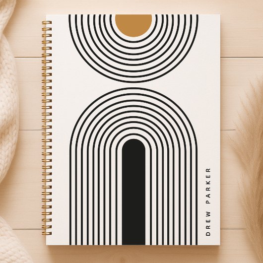 Mid Century Abstract Geometric Modern minimalist Notitieboek