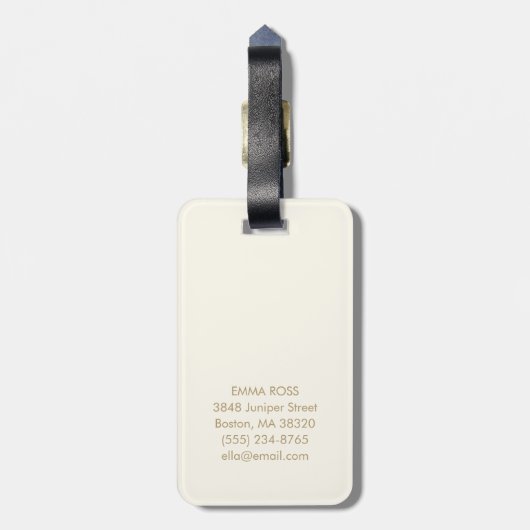 Mid Century Abstract Geometric Personalized Retro Bagagelabel (Achterkant verticaal)