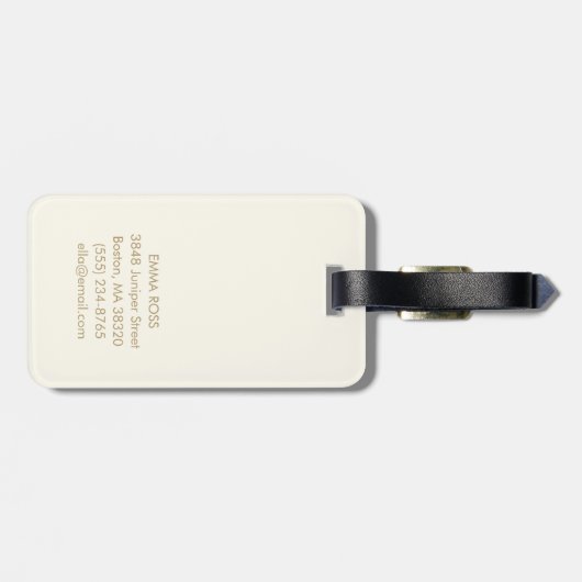 Mid Century Abstract Geometric Personalized Retro Bagagelabel (Achterkant horizontaal)