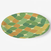Mid Century Abstract Patroon groen sinaasappel Gee Papieren Bordje (Gekanteld)
