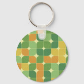 Mid Century Abstract Patroon groen sinaasappel Gee Sleutelhanger (Voorkant)