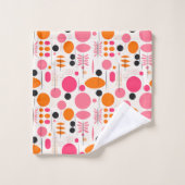 Mid Century Abstract Pattern Kleurrijke Monogram Bad Handdoek (Wasdoekje)