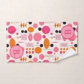 Mid Century Abstract Pattern Kleurrijke Monogram Bad Handdoek (Handdoek)