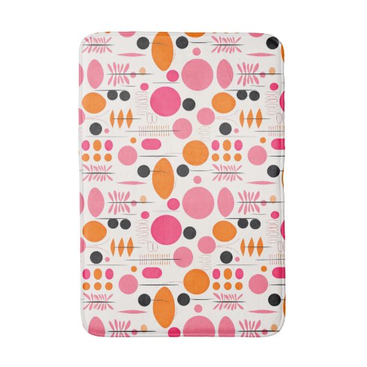 Mid Century Abstract Pattern Kleurrijke RETRO Badmat (Voorkant Verticaal)