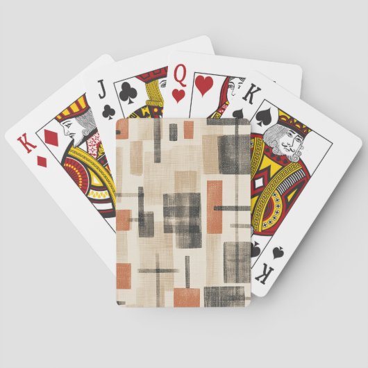Mid Century Abstract Plaid Pokerkaarten (Achterkant)