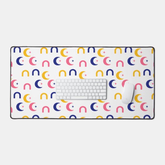 Mid-Century Abstract Shapes Pattern Bureaumat (Keyboard & Muis)