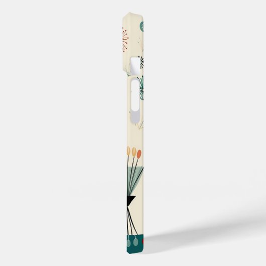  Mid-Century Abstracte Monogram Aangepaste Naam Case-Mate iPhone Case (Achterkant / Links)