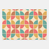 Mid Century Abstracte Vormen rode blauwgroen moste Inpakpapier Vel (Voorkant 2)