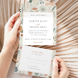 Mid-Century All-in-One Tear-Away RSVP All In One Uitnodiging