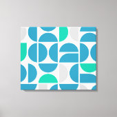 Mid Century Aquatische Tegels Canvas Afdruk (Voorkant)