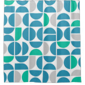 Mid Century Aquatische Tegels Douchegordijn (Voorkant)