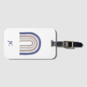 Mid Century Arches - Blauw en beige Bagagelabel (Voorkant (horizontaal))