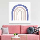Mid Century Arches - Blauw en beige Canvas Afdruk (Insitu (Woonkamer))