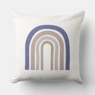 Mid Century Arches - Blauw en beige Kussen