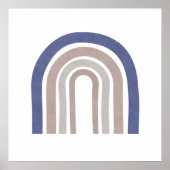 Mid Century Arches - Blauw en beige Poster (Voorkant)