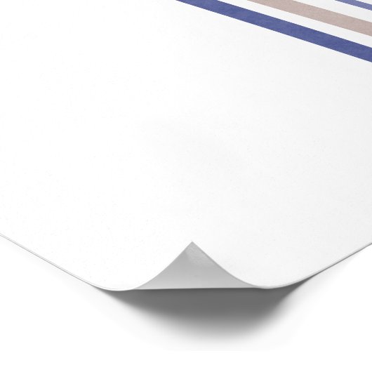 Mid Century Arches - Blauw en beige Poster (Hoek)