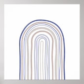 Mid Century Arches - Blauw en beige Poster (Voorkant)
