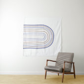 Mid Century Arches - Blauw en beige Wandkleed (In Situ (horizontaal))