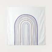 Mid Century Arches - Blauw en beige Wandkleed (Voorkant)