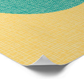 Mid Century Atomic Abstract geel, Sinaasappel, Bla Poster (Hoek)