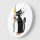 Mid Century Atomic Cat Pole met manen wandklok (Hoek)