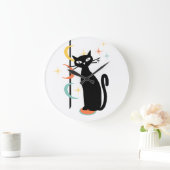 Mid Century Atomic Cat Pole met manen wandklok (Huis)