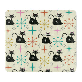 Mid Century Atomic Cat with Starbursts  Snijplank