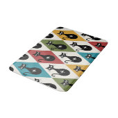 Mid Century Atomic cats on Harlequin diamonds Badmat (Gekanteld)