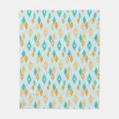 Mid Century Atomic Diamonds Aqua, Blauwgroen, Sina Fleece Deken (Voorkant)