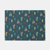 Mid Century Atomic Diamonds Starburst Blauwgroen,  Deurmat (Voorkant)