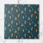 Mid Century Atomic Diamonds Starburst Blauwgroen,  Tegeltje<br><div class="desc">Maak een reis terug in de tijd met dit patroon geïnspireerd door het midden-eeuwse tijdperk. Het beschikt over een reeks diamanten,  en sterrensprong met een prachtige reeks kleuren. Perfect voor diegenen die houden van Atomic Age en retro stijl.</div>