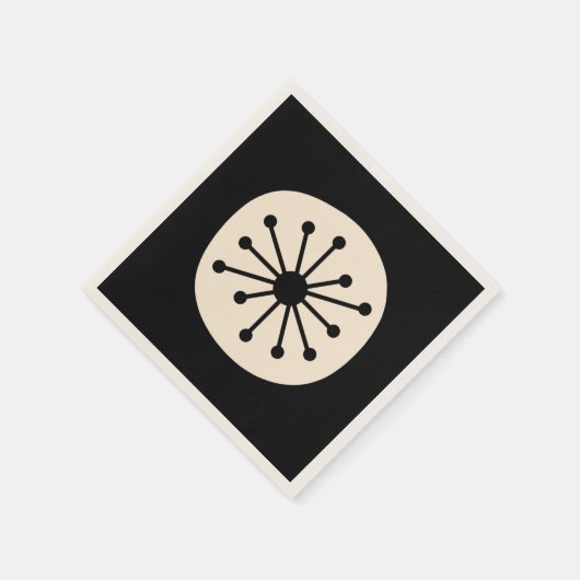 Mid Century Atomic Dot Schattige Retro Zwart en Cr Servet (Hoek)